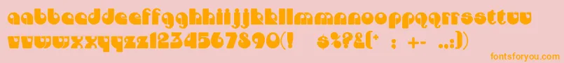 Dojocp-Schriftart – Orangefarbene Schriften auf rosa Hintergrund