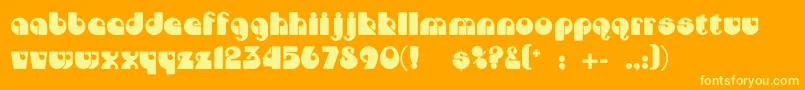 フォントDojocp – オレンジの背景に黄色の文字