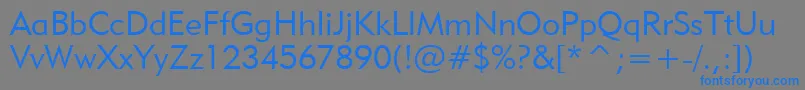 Geo415l-Schriftart – Blaue Schriften auf grauem Hintergrund