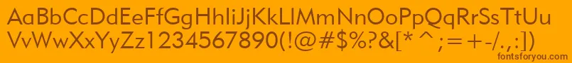 Geo415l-Schriftart – Braune Schriften auf orangefarbenem Hintergrund