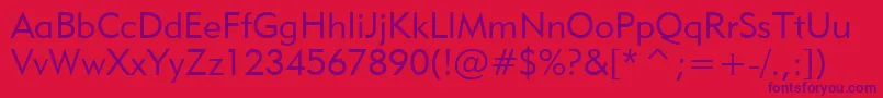 Czcionka Geo415l – fioletowe czcionki na czerwonym tle