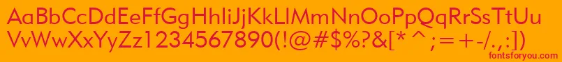 フォントGeo415l – オレンジの背景に赤い文字