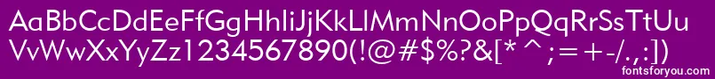 フォントGeo415l – 紫の背景に白い文字