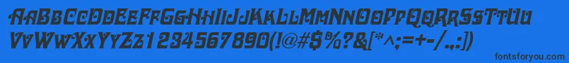 DaschaItalic Font – Black Fonts on Blue Background