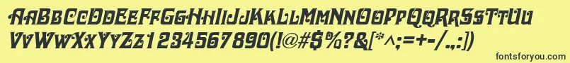 DaschaItalic Font – Black Fonts on Yellow Background