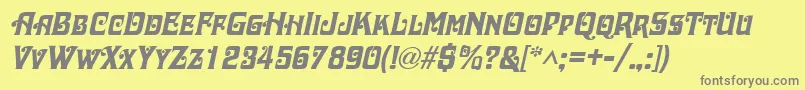 DaschaItalic Font – Gray Fonts on Yellow Background