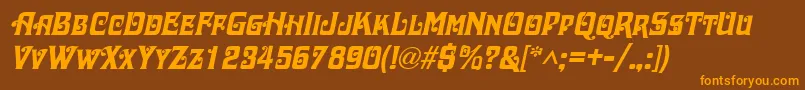 DaschaItalic Font – Orange Fonts on Brown Background