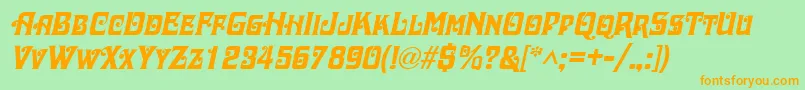 DaschaItalic Font – Orange Fonts on Green Background