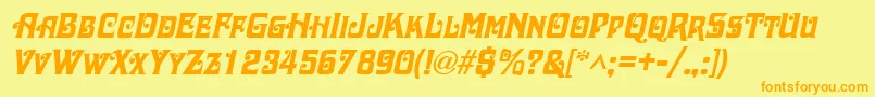 DaschaItalic Font – Orange Fonts on Yellow Background