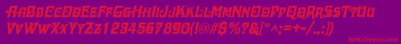 DaschaItalic Font – Red Fonts on Purple Background