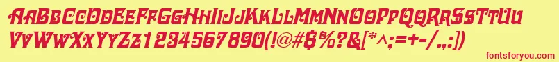 DaschaItalic Font – Red Fonts on Yellow Background