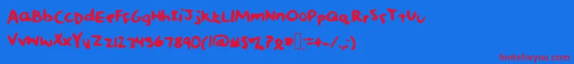 Noah Font – Red Fonts on Blue Background