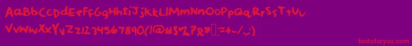 フォントNoah – 紫の背景に赤い文字