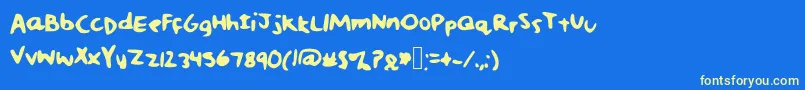 Noah Font – Yellow Fonts on Blue Background