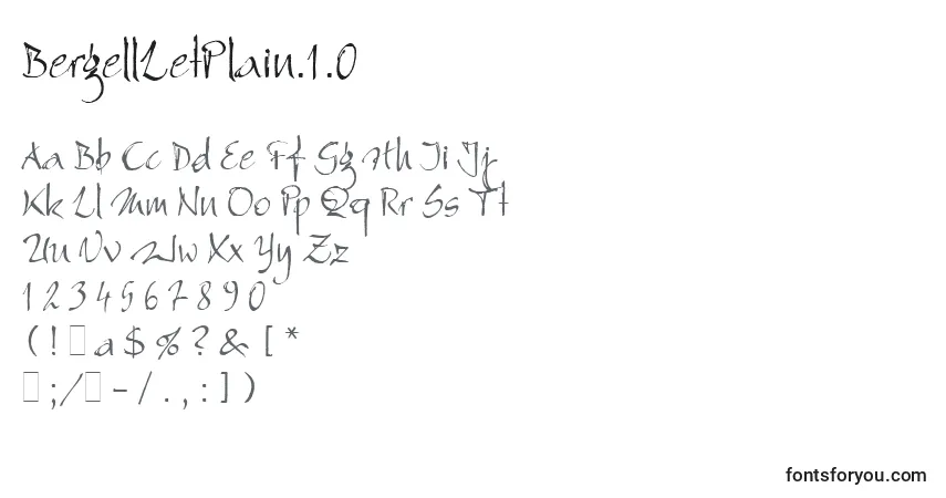 Schriftart BergellLetPlain.1.0 – Alphabet, Zahlen, spezielle Symbole