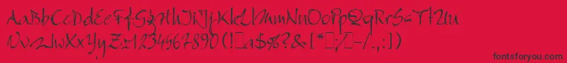BergellLetPlain.1.0 Font – Black Fonts on Red Background