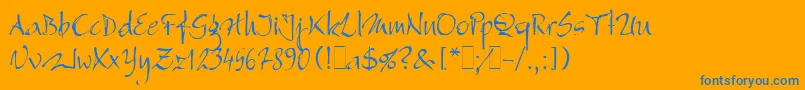 Шрифт BergellLetPlain.1.0 – синие шрифты на оранжевом фоне
