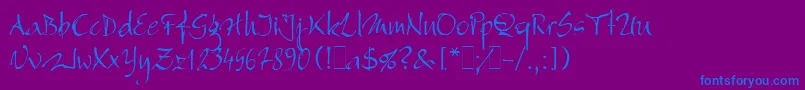 BergellLetPlain.1.0 Font – Blue Fonts on Purple Background