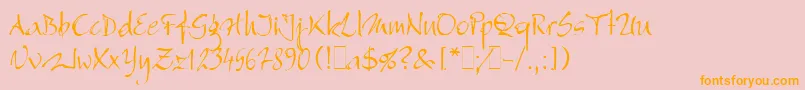 BergellLetPlain.1.0 Font – Orange Fonts on Pink Background