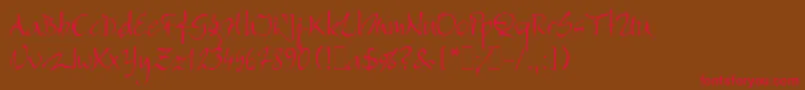 BergellLetPlain.1.0 Font – Red Fonts on Brown Background
