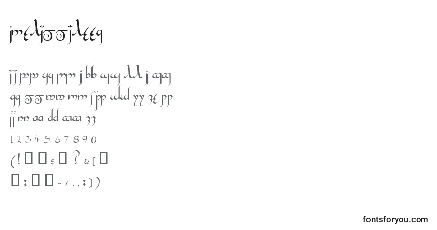 A fonte Inshallahssk – alfabeto, números, caracteres especiais