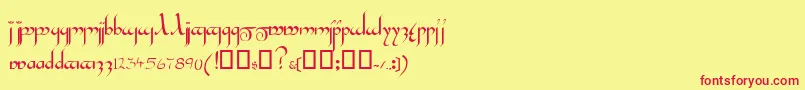 フォントInshallahssk – 赤い文字の黄色い背景