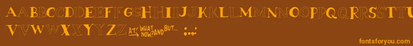 Fonte TheEnemyGene – fontes laranjas em um fundo marrom