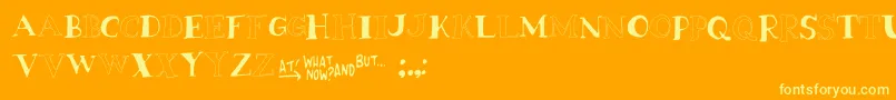TheEnemyGene-fontti – keltaiset fontit oranssilla taustalla