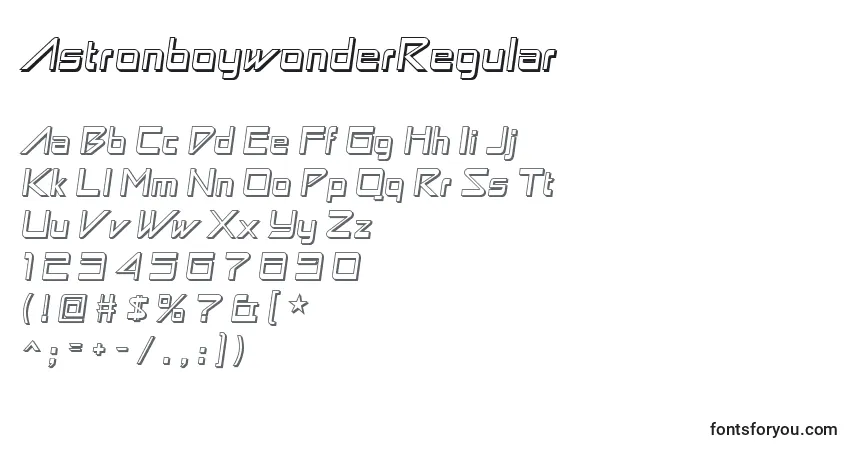 Czcionka AstronboywonderRegular – alfabet, cyfry, specjalne znaki