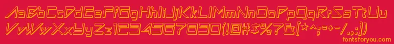 フォントAstronboywonderRegular – 赤い背景にオレンジの文字