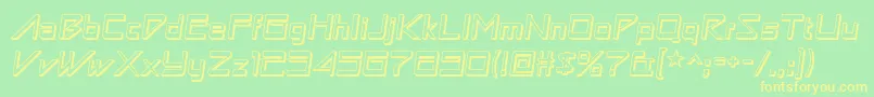 AstronboywonderRegular-Schriftart – Gelbe Schriften auf grünem Hintergrund