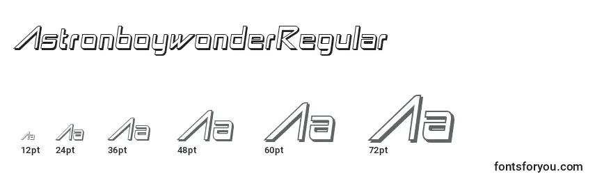 Размеры шрифта AstronboywonderRegular