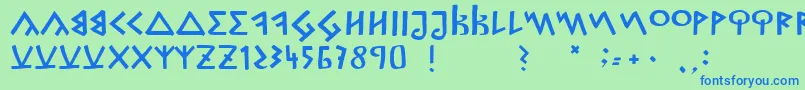 Czcionka CapitalisGoreanis – niebieskie czcionki na zielonym tle