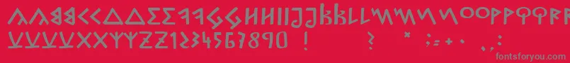 フォントCapitalisGoreanis – 赤い背景に灰色の文字