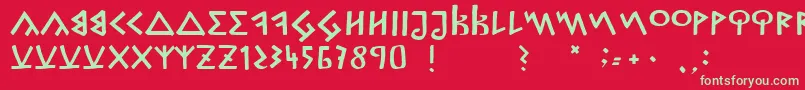 フォントCapitalisGoreanis – 赤い背景に緑の文字