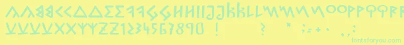 CapitalisGoreanis Font – Green Fonts on Yellow Background