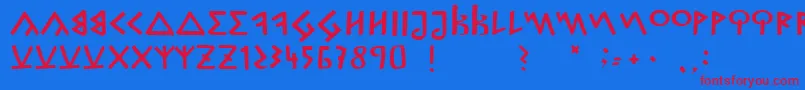 CapitalisGoreanis Font – Red Fonts on Blue Background