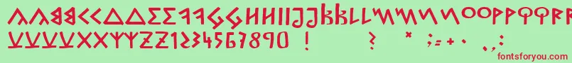 CapitalisGoreanis Font – Red Fonts on Green Background