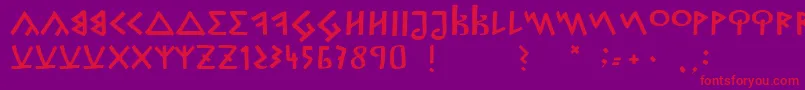 Шрифт CapitalisGoreanis – красные шрифты на фиолетовом фоне