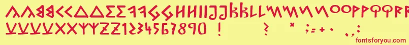 CapitalisGoreanis Font – Red Fonts on Yellow Background