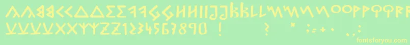 CapitalisGoreanis Font – Yellow Fonts on Green Background