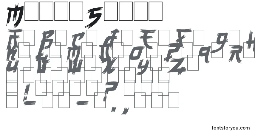 MangaStyle-fontti – aakkoset, numerot, erikoismerkit