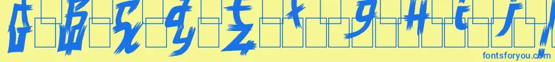 Fonte MangaStyle – fontes azuis em um fundo amarelo
