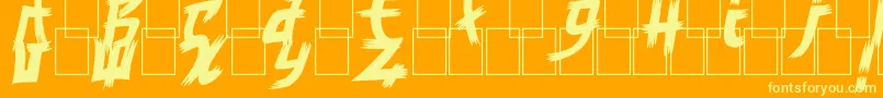 MangaStyle-Schriftart – Gelbe Schriften auf orangefarbenem Hintergrund