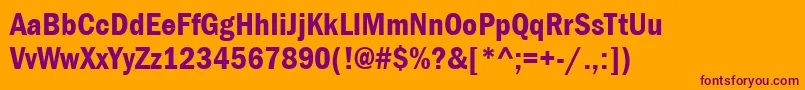 ItcFranklinGothicLtDemiCondensed Font – Purple Fonts on Orange Background