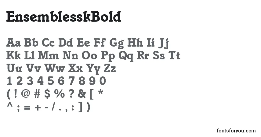 Шрифт EnsemblesskBold – алфавит, цифры, специальные символы
