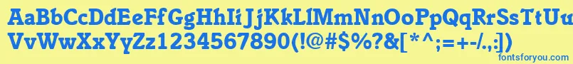 EnsemblesskBold Font – Blue Fonts on Yellow Background