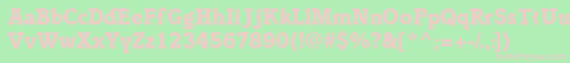 EnsemblesskBold-fontti – vaaleanpunaiset fontit vihreällä taustalla