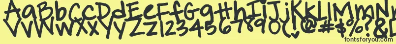 PinkyPromise Font – Black Fonts on Yellow Background
