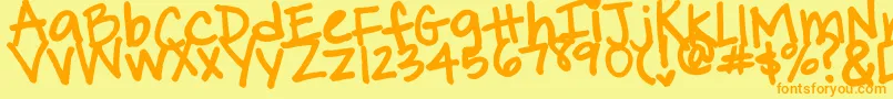 PinkyPromise Font – Orange Fonts on Yellow Background